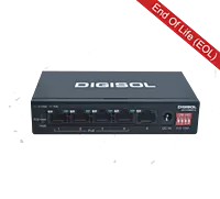 DG-FS1005PH-A (H/W Ver. A1) – Digisol 5 Port Fast Ethernet Unmanaged Switch with 4 PoE Ports & 1 Uplink Port