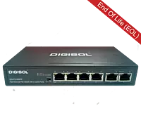 DG-FS1006PF (H/W Ver. A1) – Digisol 6 Port Fast Ethernet Unmanaged Switch with 4 PoE Ports & 2 Uplink Ports