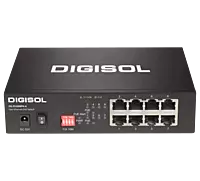 DG-GS1008PH-A – Digisol 8 Port Gigabit Ethernet Unmanaged Desktop Switch with 4 PoE Ports and External Power Adapter