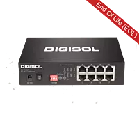 DG-GS1008PH-A – Digisol 8 Port Gigabit Ethernet Unmanaged Desktop Switch with 4 PoE Ports and External Power Adapter