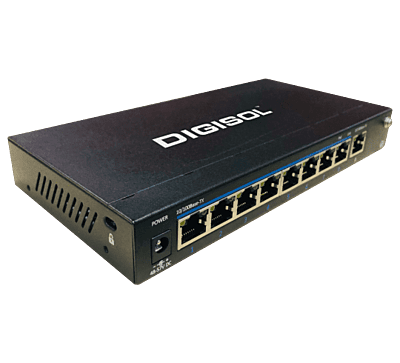 DG-FS1009PF-A (H/W Ver. B1) – DIGISOL Fast Ethernet Unmanaged Desktop Switch with 8 PoE Ports and 1 Uplink Port