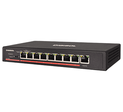DG-FS1009PF-A (H/W Ver. A1) – Digisol Fast Ethernet Unmanaged Desktop Switch with 8 PoE Ports and 1 Uplink Port