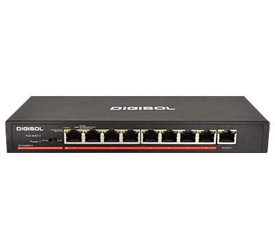 DG-FS1009PF-A (H/W Ver. A1) – Digisol Fast Ethernet Unmanaged Desktop Switch with 8 PoE Ports and 1 Uplink Port