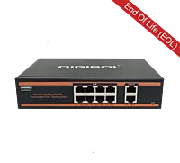 DIGISOL 8 Port PoE Fast Ethernet Unmanaged Switch with 2 Uplink Ports – DG-FS1010PF-B