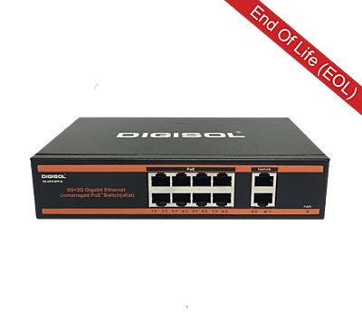 DIGISOL 8 Port PoE Fast Ethernet Unmanaged Switch with 2 Uplink Ports – DG-FS1010PF-B DIGISOL 8 Port PoE Fast Ethernet Unmanaged Switch with 2 Uplink Ports – DG-FS1010PF-B