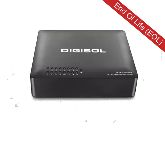 DG-FS1016D-A (H/W Ver. B1) – Digisol 16 Port Fast Ethernet Unmanaged Desktop Switch with External Power Adapter