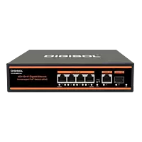 DIGISOL 4 Port PoE Gigabit Ethernet Unmanaged Switch with 2 1G Uplink Ports – DG-GS1006PFS-B