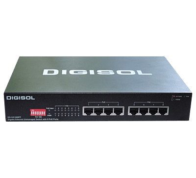 DG-GS1008PF (H/W Ver. B2) – Digisol 8 Port Gigabit Ethernet Unmanaged PoE Switch