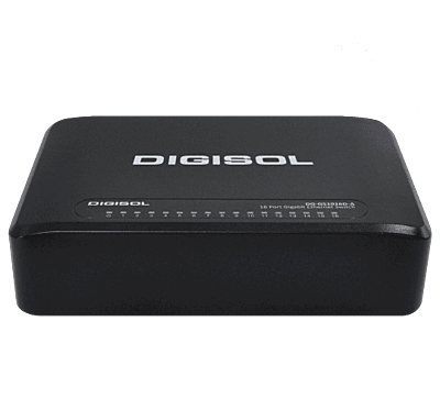 DG-GS1016D-A (H/W Ver. A1) – Digisol 16 Port Gigabit Ethernet Unmanaged Desktop Switch with External Power Adapter