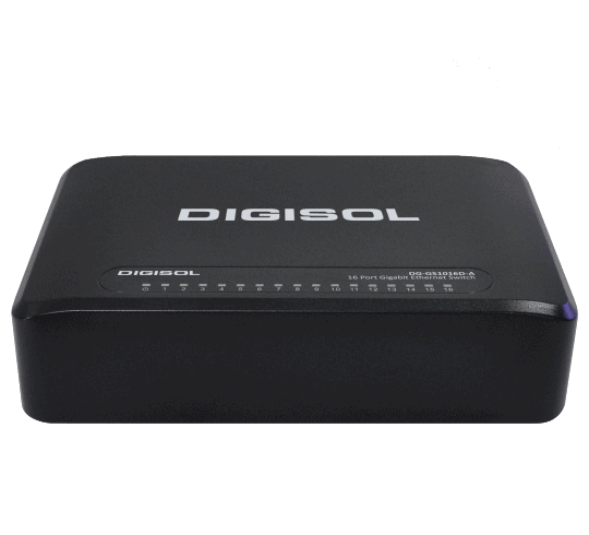 DG-GS1016D-A (H/W Ver. A1) – Digisol 16 Port Gigabit Ethernet Unmanaged Desktop Switch with External Power Adapter