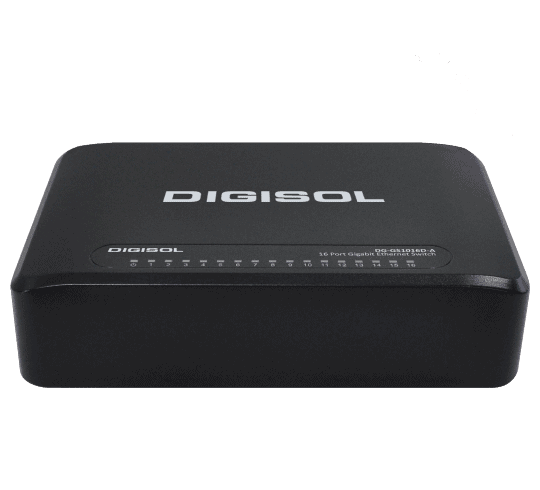 DG-GS1016D-A (H/W Ver. A1) – Digisol 16 Port Gigabit Ethernet Unmanaged Desktop Switch with External Power Adapter DG-GS1016D-A (H/W Ver. A1) – Digisol 16 Port Gigabit Ethernet Unmanaged Desktop Switch with External Power Adapter