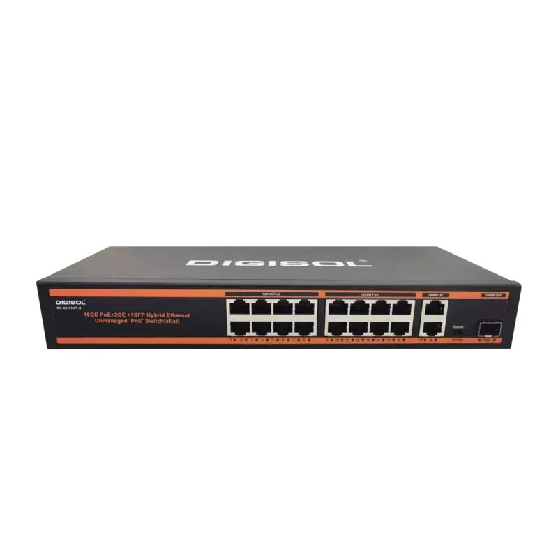 DIGISOL 16 Port PoE Gigabit Unmanaged Switch with 3 Uplink Ports – DG-GS1019PF-B