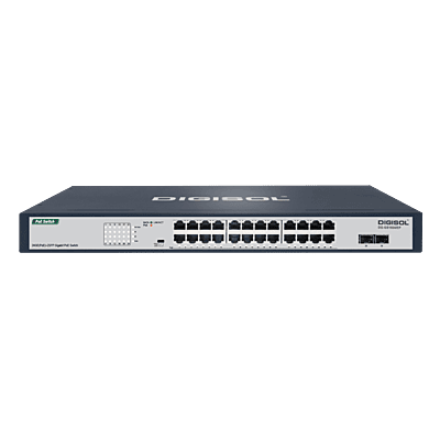 DIGISOL 24 Port PoE Gigabit Unmanaged Switch with 2 SFP Uplinks – DG-GS1024/EP
