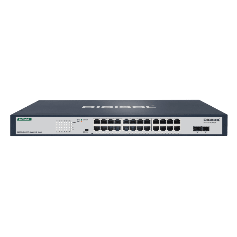 DIGISOL 24 Port PoE Gigabit Unmanaged Switch with 2 SFP Uplinks – DG-GS1024/EP