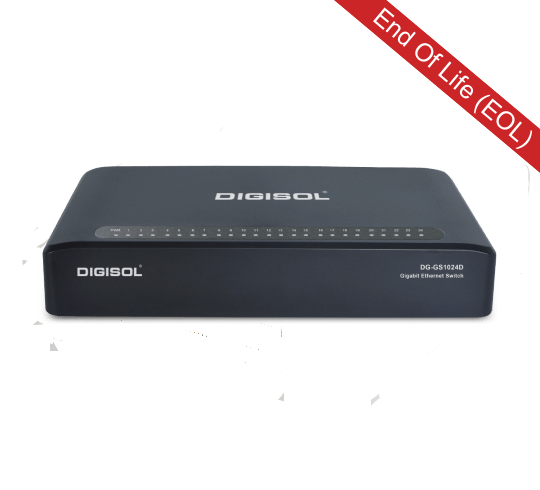 DG-GS1024D – DIGISOL 24 Port 10/100/1000Mbps Gigabit Ethernet Unmanaged Desktop Switch