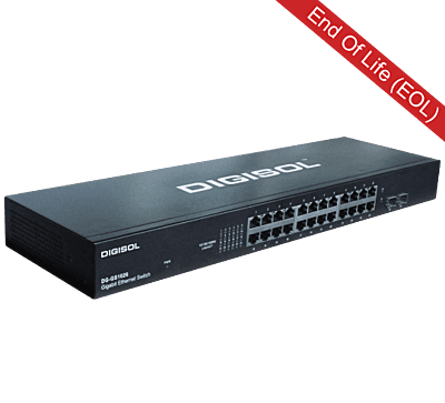 DG-GS1026 (H/W Ver. A2) – Digisol 24 Port Gigabit Ethernet Unmanaged Switch with 2 SFP slots DG-GS1026 (H/W Ver. A2) – Digisol 24 Port Gigabit Ethernet Unmanaged Switch with 2 SFP slots