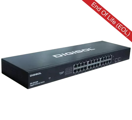 DG-GS1026 (H/W Ver. A2) – Digisol 24 Port Gigabit Ethernet Unmanaged Switch with 2 SFP slots