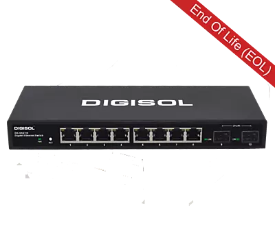 DG-GS4110 – DIGISOL 8 Port L2 Web Managed Gigabit Ethernet Switch with 2 Gigabit SFP Ports
