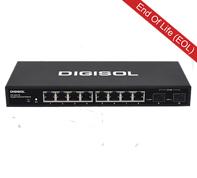 DG-GS4110 – DIGISOL 8 Port L2 Web Managed Gigabit Ethernet Switch with 2 Gigabit SFP Ports