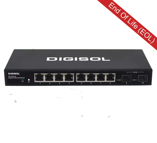 DG-GS4110 – DIGISOL 8 Port L2 Web Managed Gigabit Ethernet Switch with 2 Gigabit SFP Ports