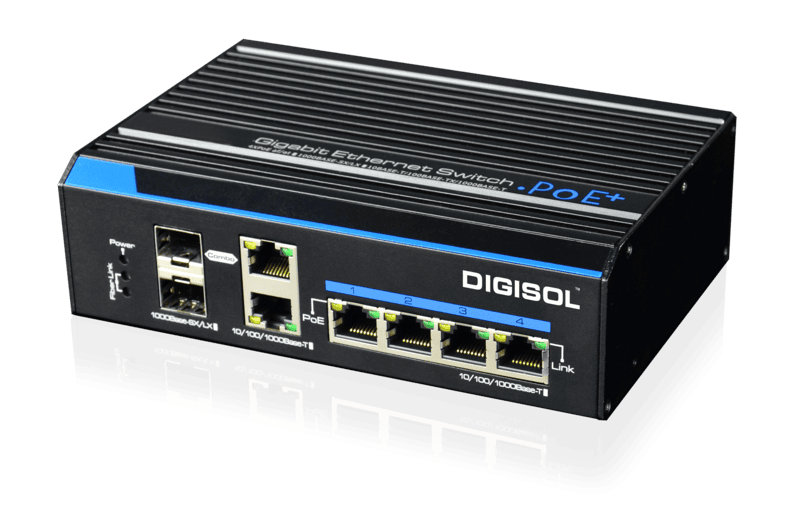 Digisol Unmanaged Din-Rail Industrial PoE Gigabit Switch, DG-IS1006GPH-A Digisol Unmanaged Din-Rail Industrial PoE Gigabit Switch, DG-IS1006GPH-A