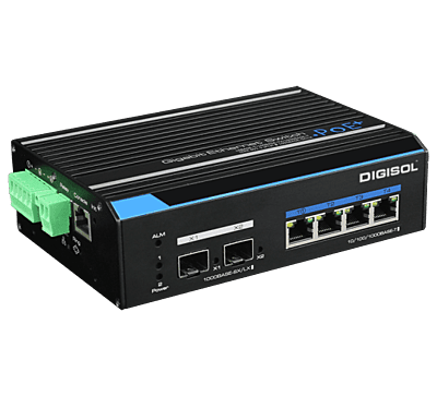 DG-IS4506HPE – Digisol L2 Managed Din-Rail Industrial Gigabit PoE Switch
