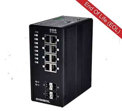 DG-IS4512HP – Digisol L2-Managed Din-Rail Industrial Ethernet Switch