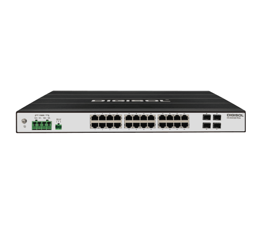 DIGISOL 24-Port Gigabit + 4G SFP L2 Managed Industrial PoE Switch – DG-IS4528HPDA