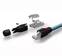 Digisol Enterprise ConvergeX Industrial Field Plugs Cat 6A STP, 5 Piece, 180°, Toolless, PoE+