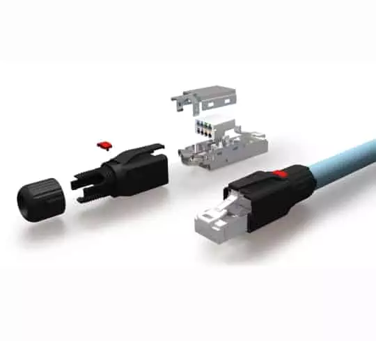 Digisol Enterprise ConvergeX Industrial Field Plugs Cat 6A STP, 5 Piece, 180°, Toolless, PoE+