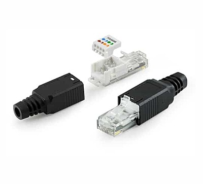 Digisol Enterprise ConvergeX Industrial Field Plugs Cat 6A UTP, 3 Piece, 180°, Toolless, PoE+