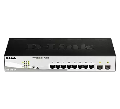 D-LINK POE SWITCH SMART MANAGED 8 PORT GIGA + 2UPLINK SFP GIGA DGS-1210-10P