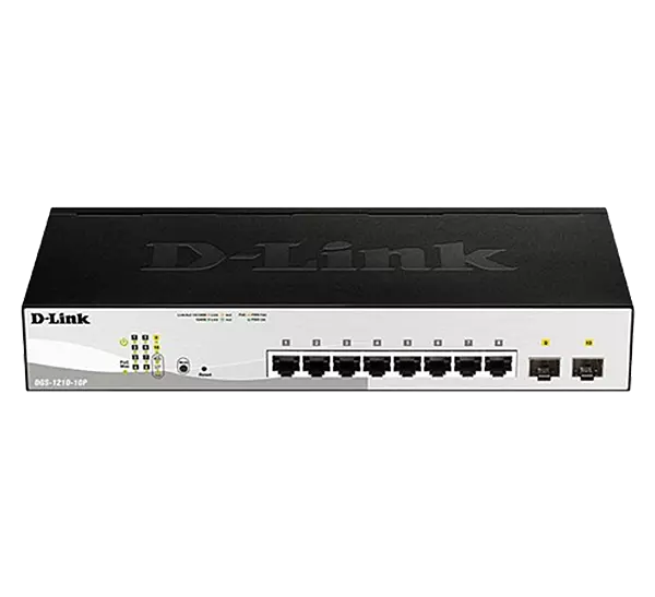 D-LINK POE SWITCH SMART MANAGED  8 PORT GIGA + 2UPLINK SFP GIGA  DGS-1210-10P