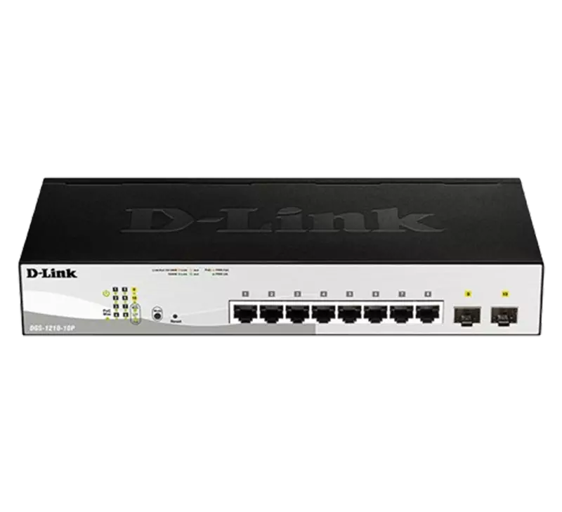 D-LINK POE SWITCH SMART MANAGED 8 PORT GIGA + 2UPLINK SFP GIGA DGS-1210-10P