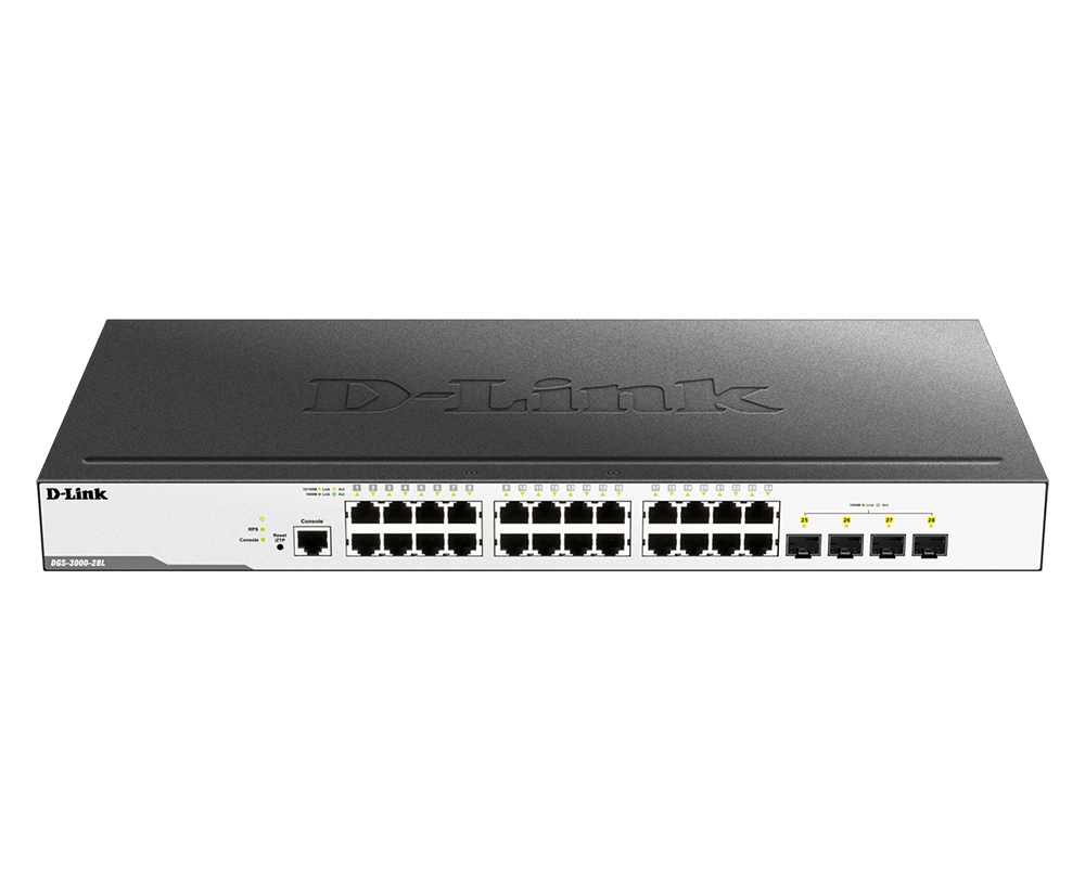 D-Link DGS-3000-28L L2 Managed Gigabit Switch (Cent)