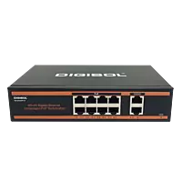 DIGISOL 8 Port PoE Fast Ethernet Unmanaged Switch with 2 Uplink Ports – DG-FS1010PF-B
