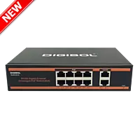 DIGISOL 8 Port PoE Gigabit Unmanaged Switch with 2 Uplink Ports – DG-GS1010PF-B
