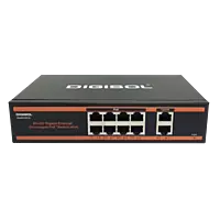 DIGISOL 8 Port PoE Gigabit Unmanaged Switch with 2 Uplink Ports – DG-GS1010PF-B