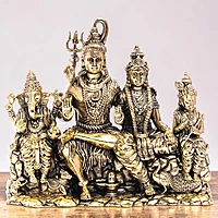 Shiv Parivar – Sacred Family Presence | Fine Brass | 5.5”
