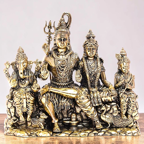 Shiv Parivar – Sacred Family Presence | Fine Brass | 5.5”