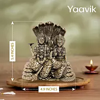 Lord Vishnu with Goddess Lakshmi (Sheshnag) – Sacred Union | Fine Brass | 5.5”