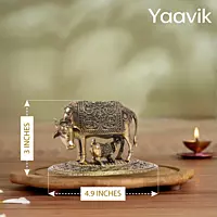 Cow with Calf – Kamadhenu Blessings | Fine Brass | 3.5”