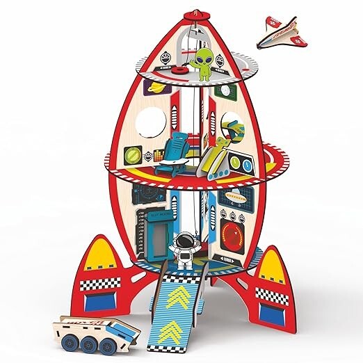 DIY Rocket Playset Doll House Space