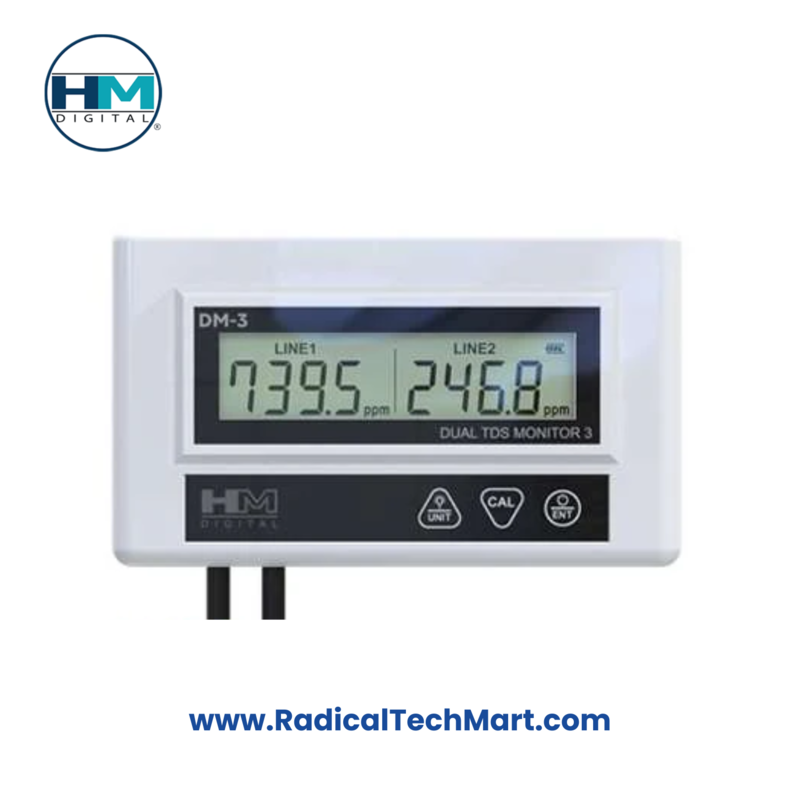 HM Digital DM-3 Triple Display TDS Meter for RO Water Monitoring