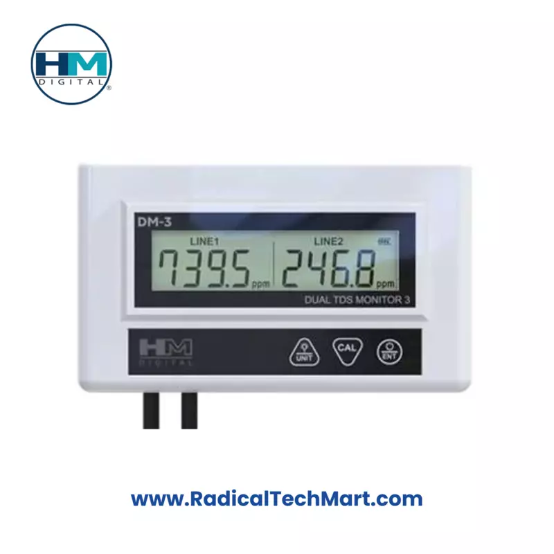 HM Digital DM-3 Triple Display TDS Meter for RO Water Monitoring