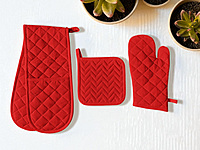 Kitchen Combo Set – Apron, Mitt, Holder & Towels