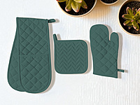 Kitchen Combo Set – Apron, Mitt, Holder & Towels