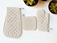 Kitchen Combo Set – Apron, Mitt, Holder & Towels