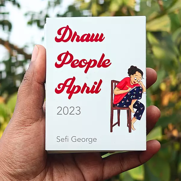Draw People April Accordion booklet