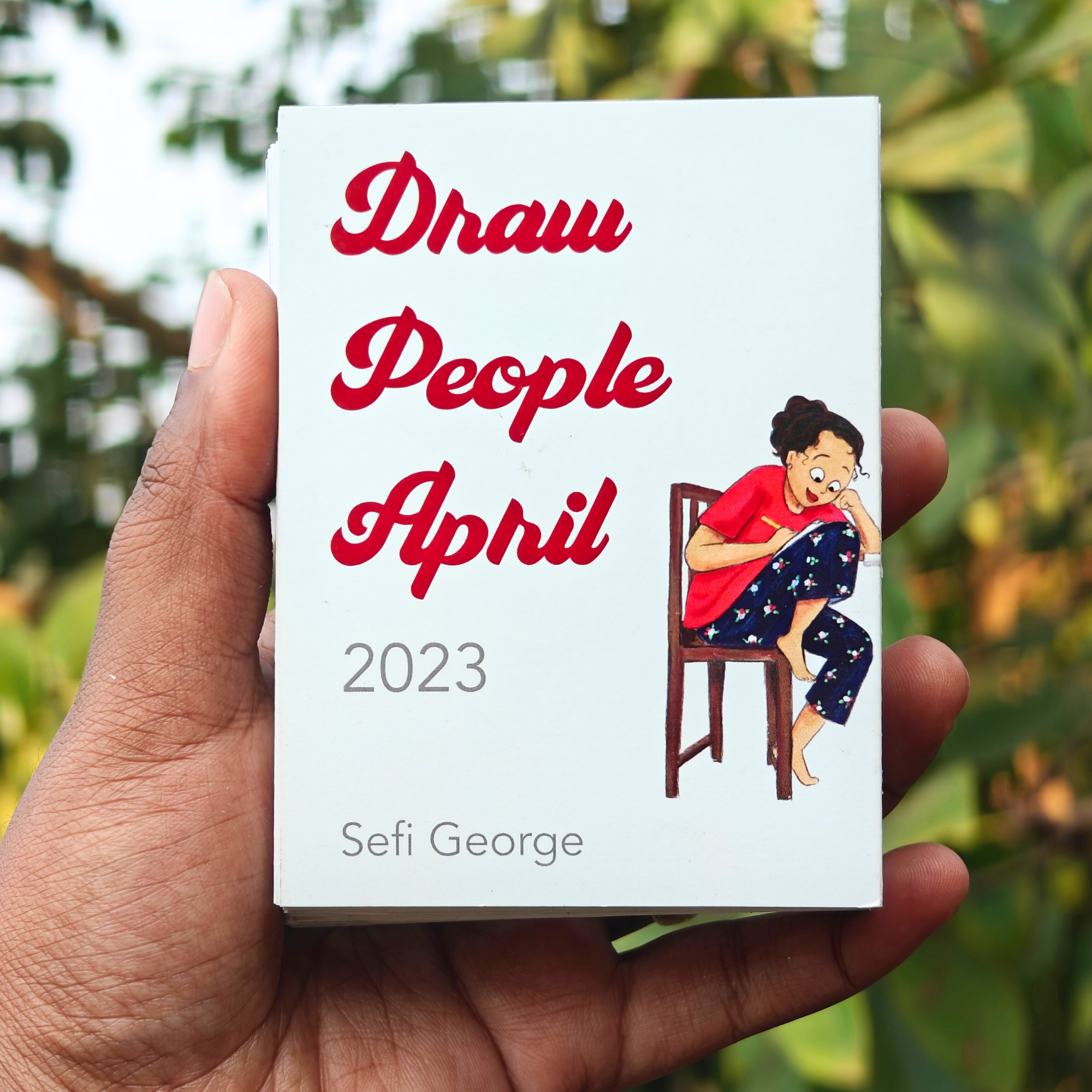 Draw People April Accordion booklet